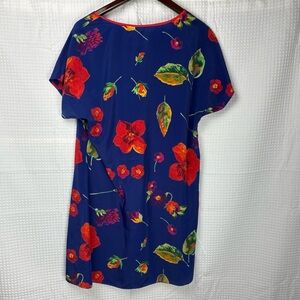 Vibrant Royal Blue Night Dress Daygown Caftan Cover Up M/L Pajama Resort Pool